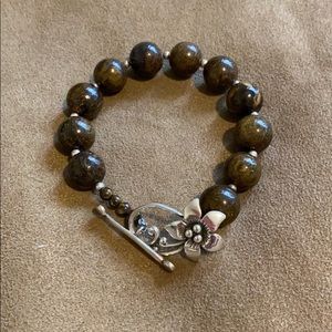 Silpada Sterling Silver & Bronzite Bracelet